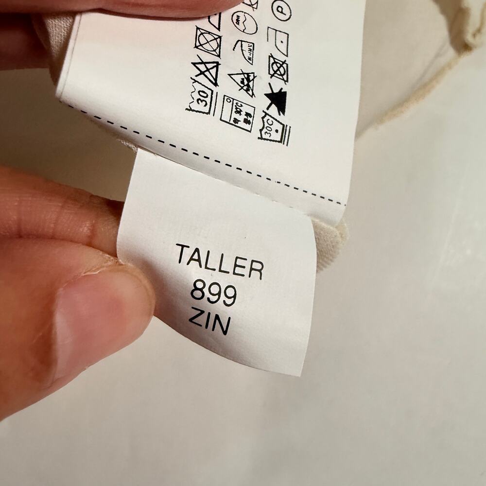 Zara Cream Satin Midi Slip Dress S Flower Line Drawing Cut Out Back Sleek - Picture 9 of 12